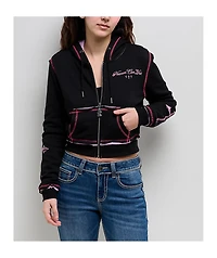 Ninth Hall Avani Black Thermal Crop Zip Hoodie