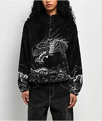 Ninth Hall Aven Dragon Black Sherpa Zip Hoodie