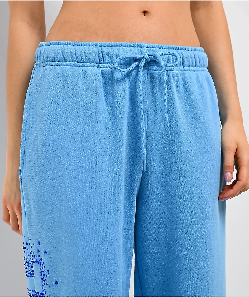 Ninth Hall Baddie Talk Blue Wide Leg Sweatpants