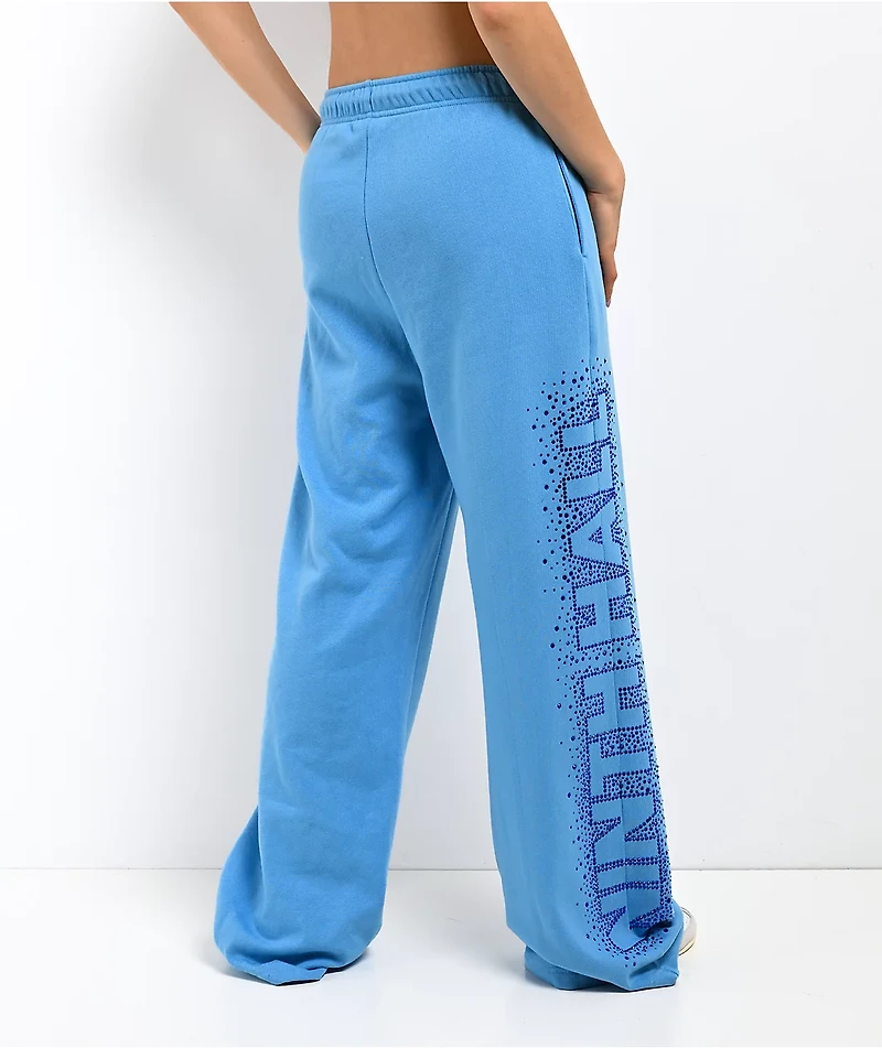 Ninth Hall Baddie Talk Blue Wide Leg Sweatpants