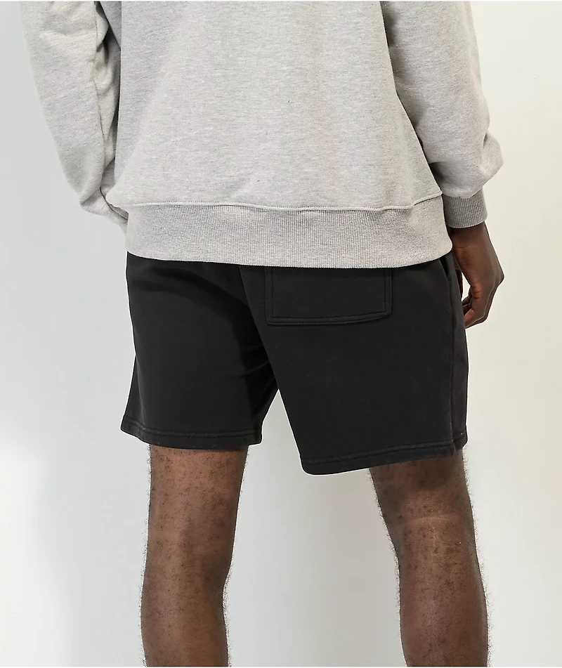 Ninth Hall Basic Black Wash Sweat Shorts