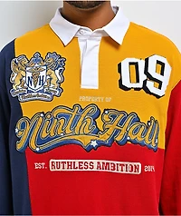 Ninth Hall Benchmark Red, Navy & Yellow Boxy Rugby Shirt