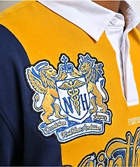 Ninth Hall Benchmark Red, Navy & Yellow Boxy Rugby Shirt