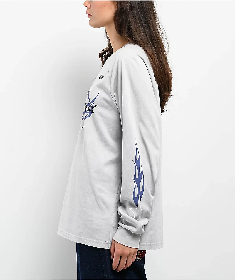 Ninth Hall Bennie Grey Wash Long Sleeve T-Shirt