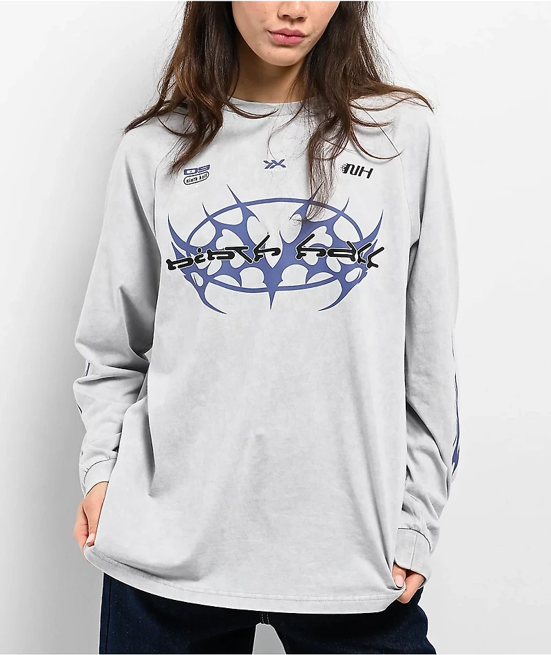 Ninth Hall Bennie Grey Wash Long Sleeve T-Shirt