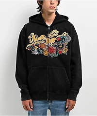 Ninth Hall Big Moves Black Wash Zip Hoodie