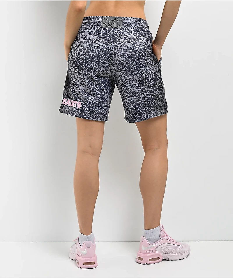 Ninth Hall Billie Leopard Grey Mesh Shorts