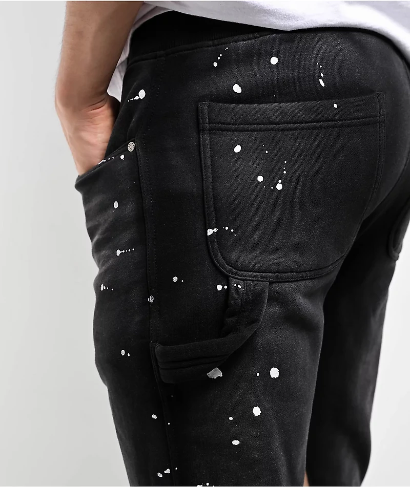 Ninth Hall Black & Tan Wash Stacked Flare Sweatpants