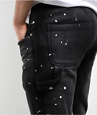 Ninth Hall Black & Tan Wash Stacked Flare Sweatpants