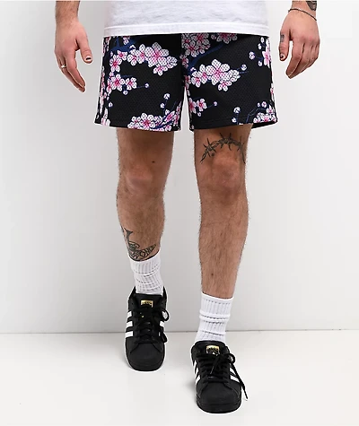 Ninth Hall Blossom Black Mesh Shorts