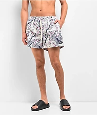 Ninth Hall Blossom Crane White Board Shorts