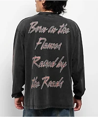 Ninth Hall Born In Flames Vintage Black Long Sleeve T-Shirt