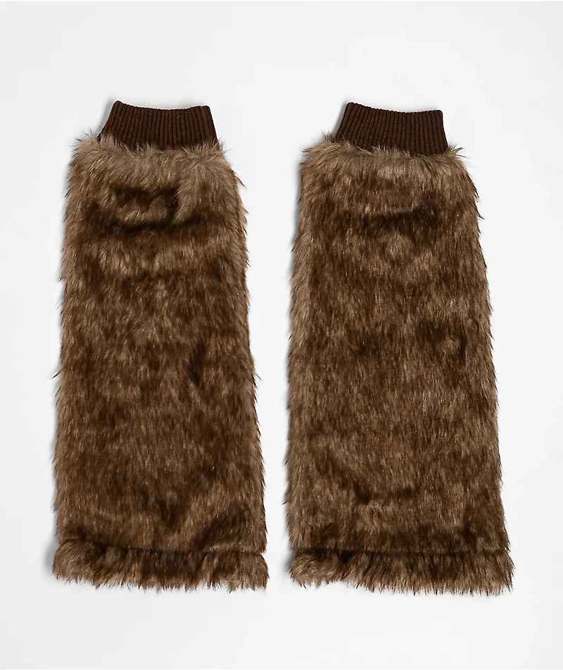Ninth Hall Brown Faux Fur Leg Warmers