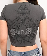 Ninth Hall Carina Grey Crop T-Shirt