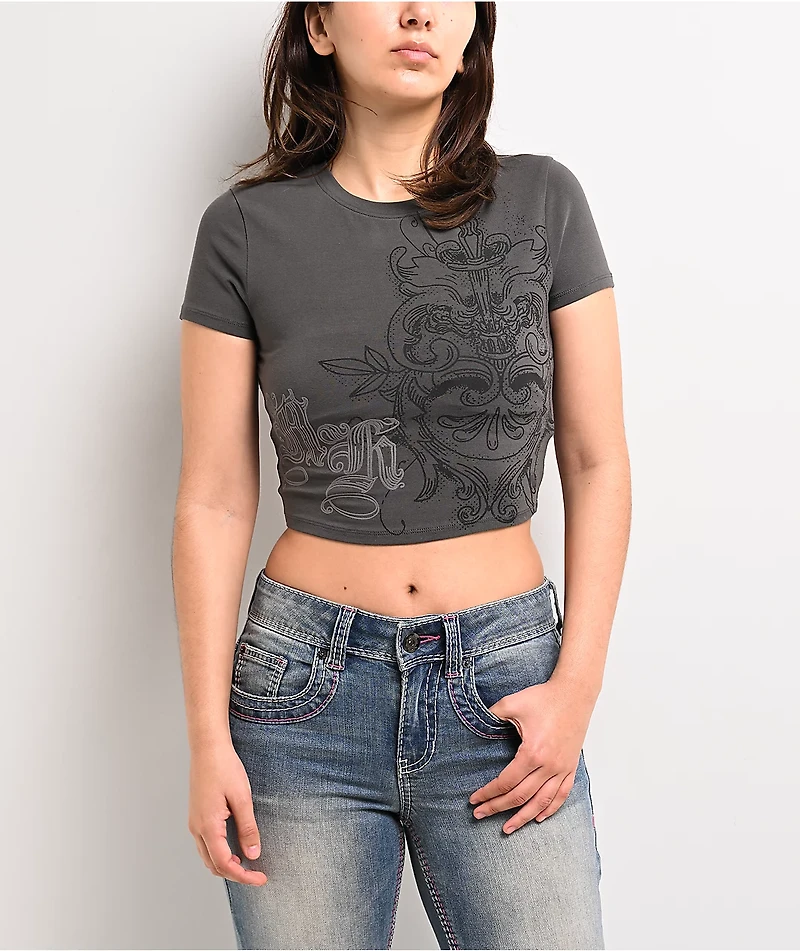 Ninth Hall Carina Grey Crop T-Shirt