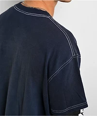 Ninth Hall Champions Navy & Black Wash 2fer Long Sleeve T-Shirt