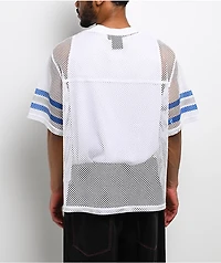 Ninth Hall Chat White & Blue Mesh Jersey
