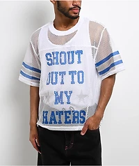 Ninth Hall Chat White & Blue Mesh Jersey
