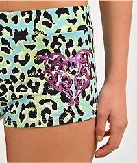 Ninth Hall Cheetah Blue Micro Shorts