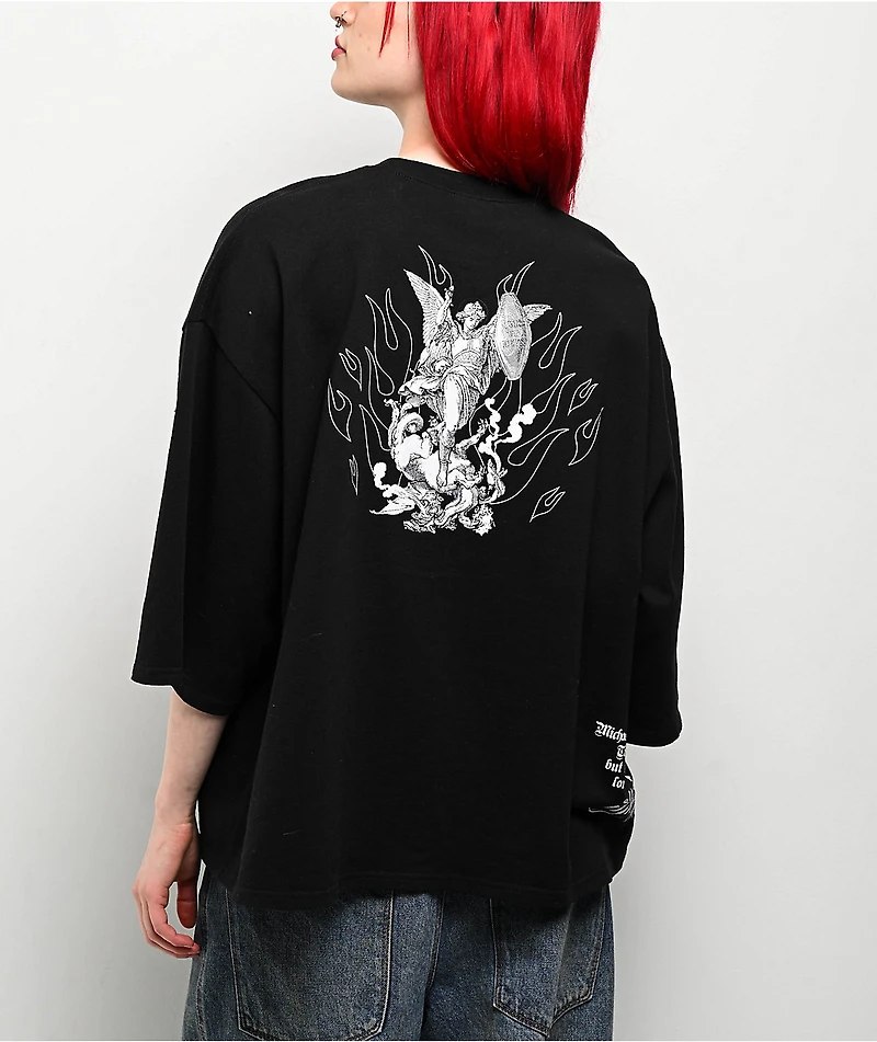 Ninth Hall Ciara Angel Black Boxy T-Shirt