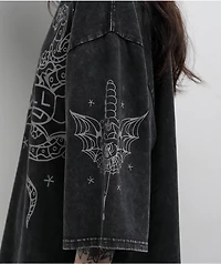 Ninth Hall Ciara Snake Black Wash Oversized Boxy T-Shirt