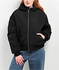 Ninth Hall Colby Black Hooded Bomber Jacket