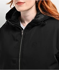 Ninth Hall Colby Black Hooded Bomber Jacket