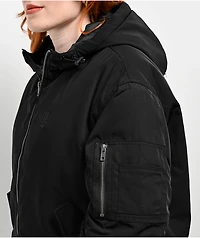 Ninth Hall Colby Black Hooded Bomber Jacket