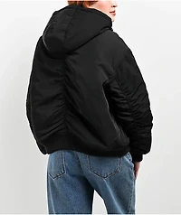 Ninth Hall Colby Black Hooded Bomber Jacket