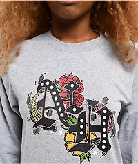 Ninth Hall Crazy Town Heather Grey Long Sleeve T-Shirt