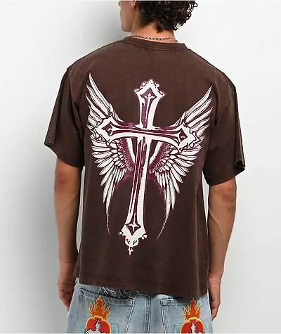 Ninth Hall Cross My Heart Brown Vintage T-Shirt
