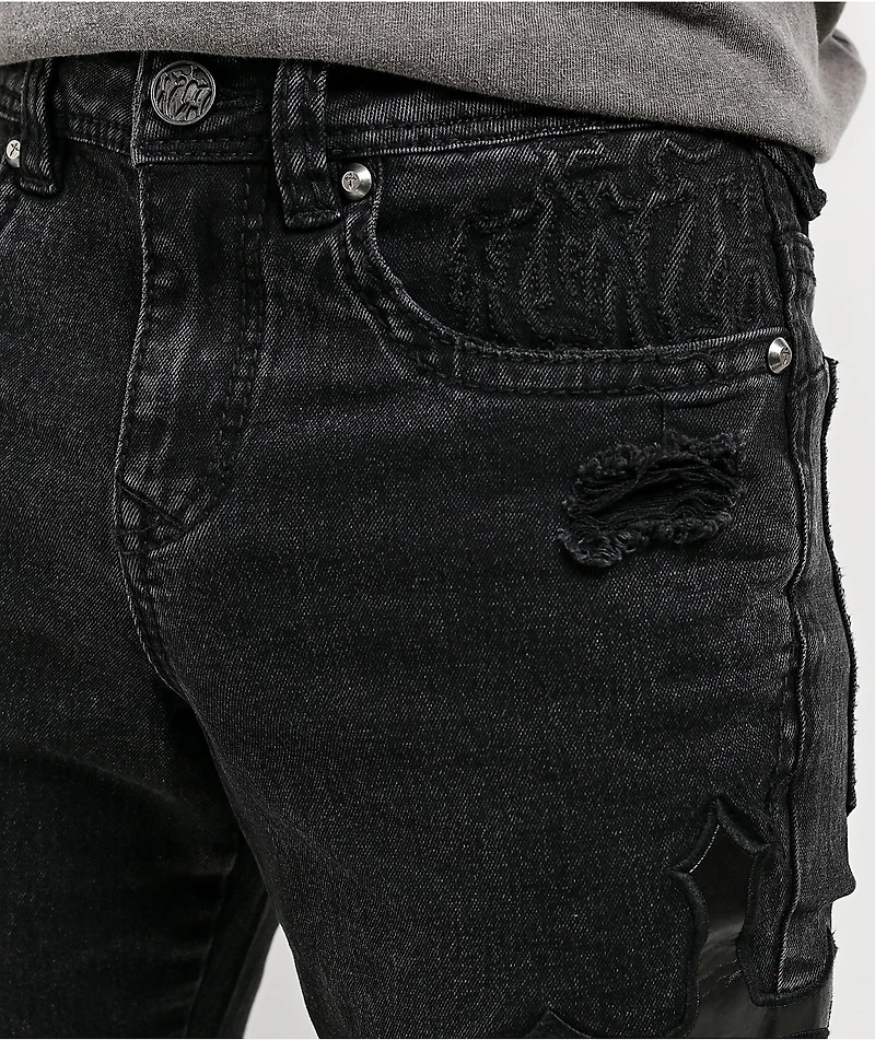 Ninth Hall Crosses Black Wash Skinny Jeans