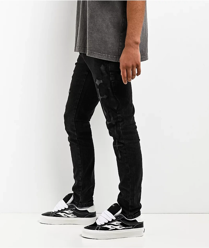 Ninth Hall Crosses Black Wash Skinny Jeans