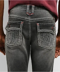 Ninth Hall Crosses Grey Wash Stacked Flare Jeans