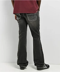 Ninth Hall Crosses Grey Wash Stacked Flare Jeans