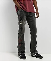 Ninth Hall Crosses Grey Wash Stacked Flare Jeans