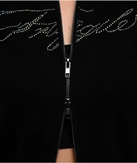 Ninth Hall Crystal Black Zip Sweater