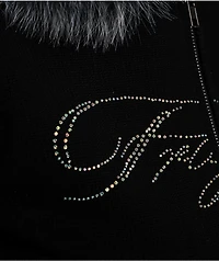 Ninth Hall Crystal Black Zip Sweater