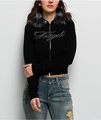 Ninth Hall Crystal Black Zip Sweater