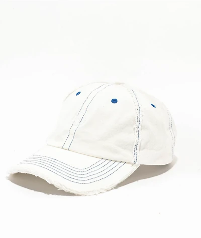 Ninth Hall Cypress Distressed White Strapback Hat