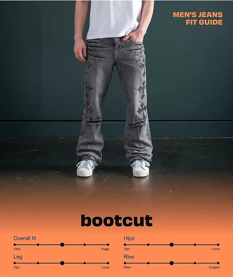 Ninth Hall Defender Crosses Grey Fade Flare Jeans
