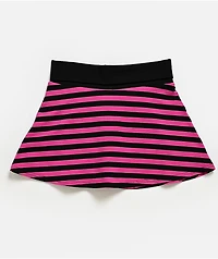 Ninth Hall Delilah Pink & Black Stripe Fold Over Skirt