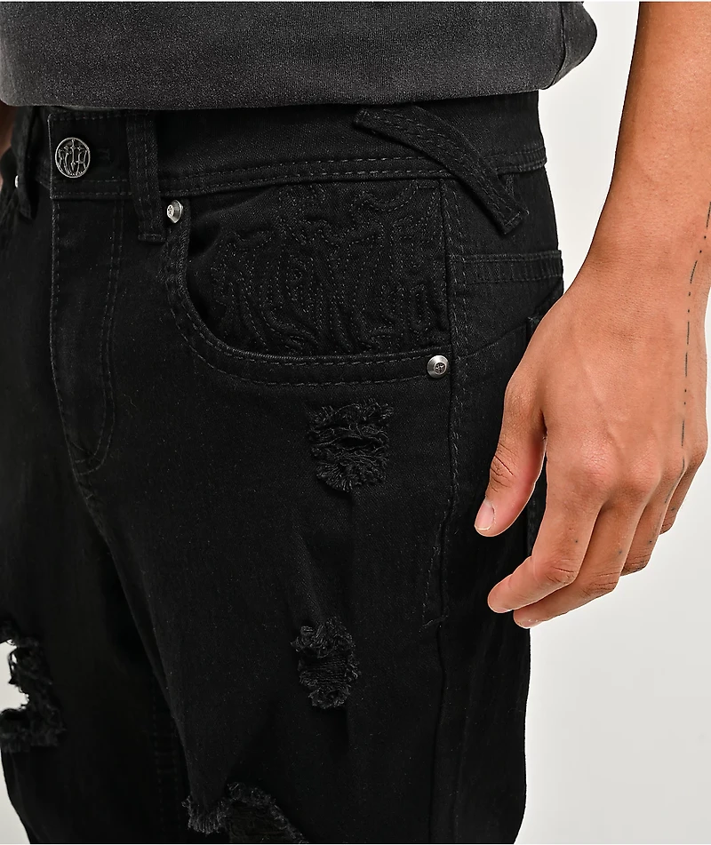 Ninth Hall Destroy Black Wash Skinny Jeans