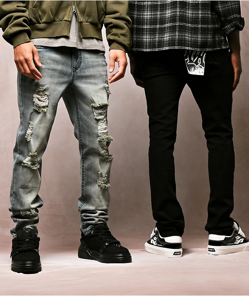 Ninth Hall Destroy Blue Wash Skinny Jeans