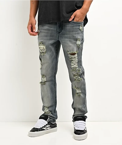 Ninth Hall Destroy Blue Wash Skinny Jeans