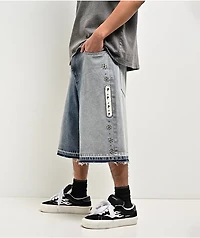 Ninth Hall Detain Light Blue Wash Ultra Loose Shorts