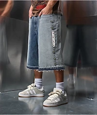 Ninth Hall Detain Light Blue Wash Ultra Loose Shorts