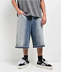Ninth Hall Detain Light Blue Wash Ultra Loose Shorts