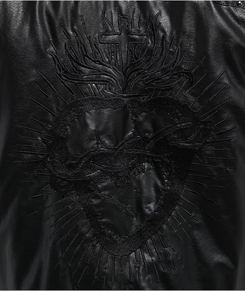 Ninth Hall Dismantle Studded Black Bomber Jacket