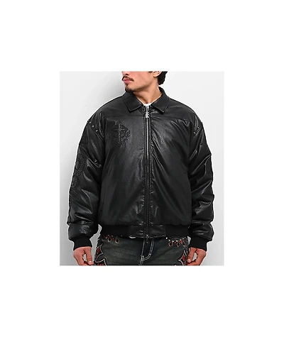 Ninth Hall Dismantle Studded Black Bomber Jacket